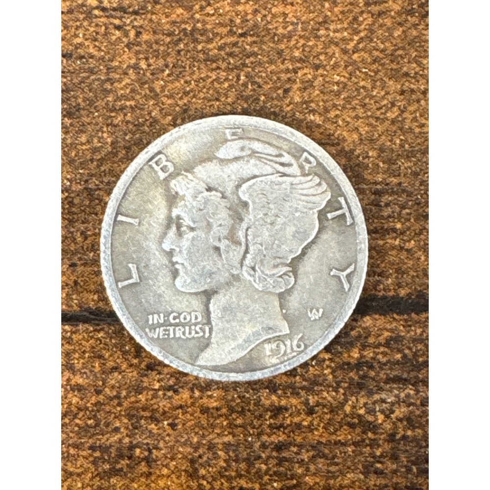 1916 S Mercury Dime 90% Silver Winged Liberty Head US Coin San Francisco Mint